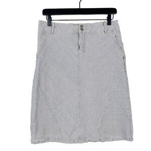 Pilcro Anthropologie Size 28 Knee Length Pencil Skirt Stretch Denim White Blue